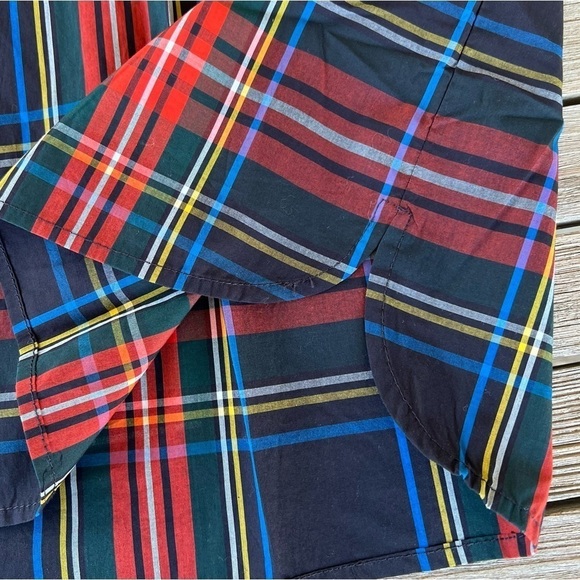 J. Crew Stewart Tartan Plaid Ruffle Collar Sleeveless Blouse Sz 2 NWT Red Black - Picture 8 of 10